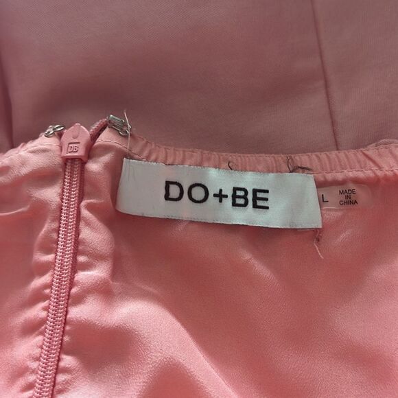 DO+BE Pink Off The Shoulder Mini Dress Short Sleeve Bell Style In Size Large - Picture 7 of 8